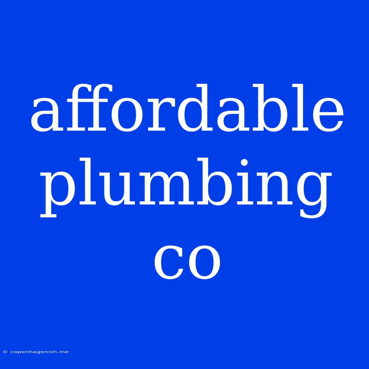 Affordable Plumbing Co