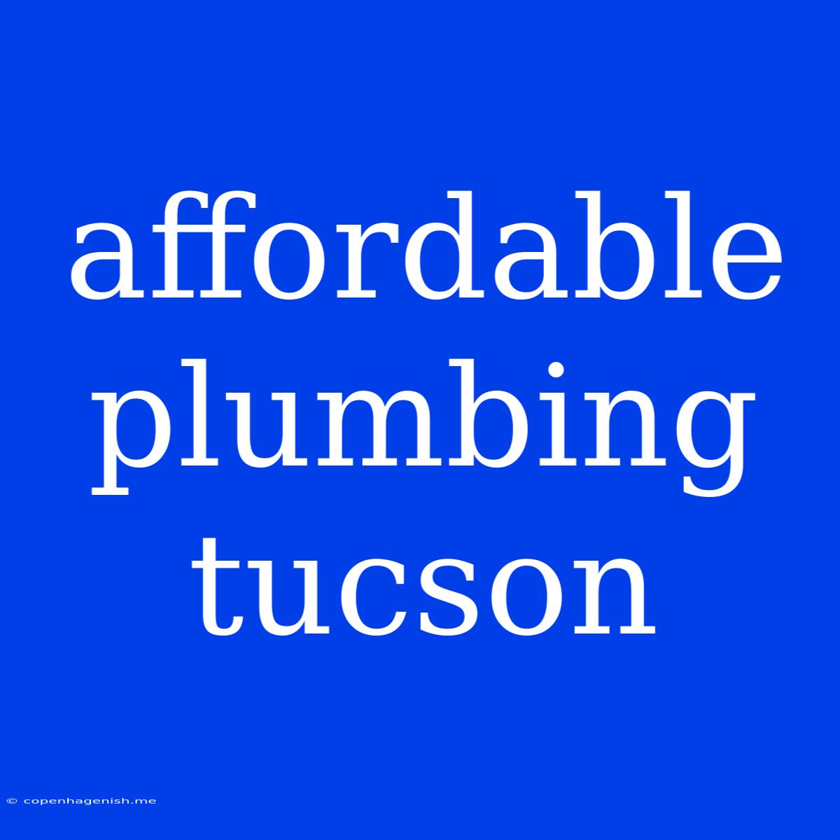 Affordable Plumbing Tucson