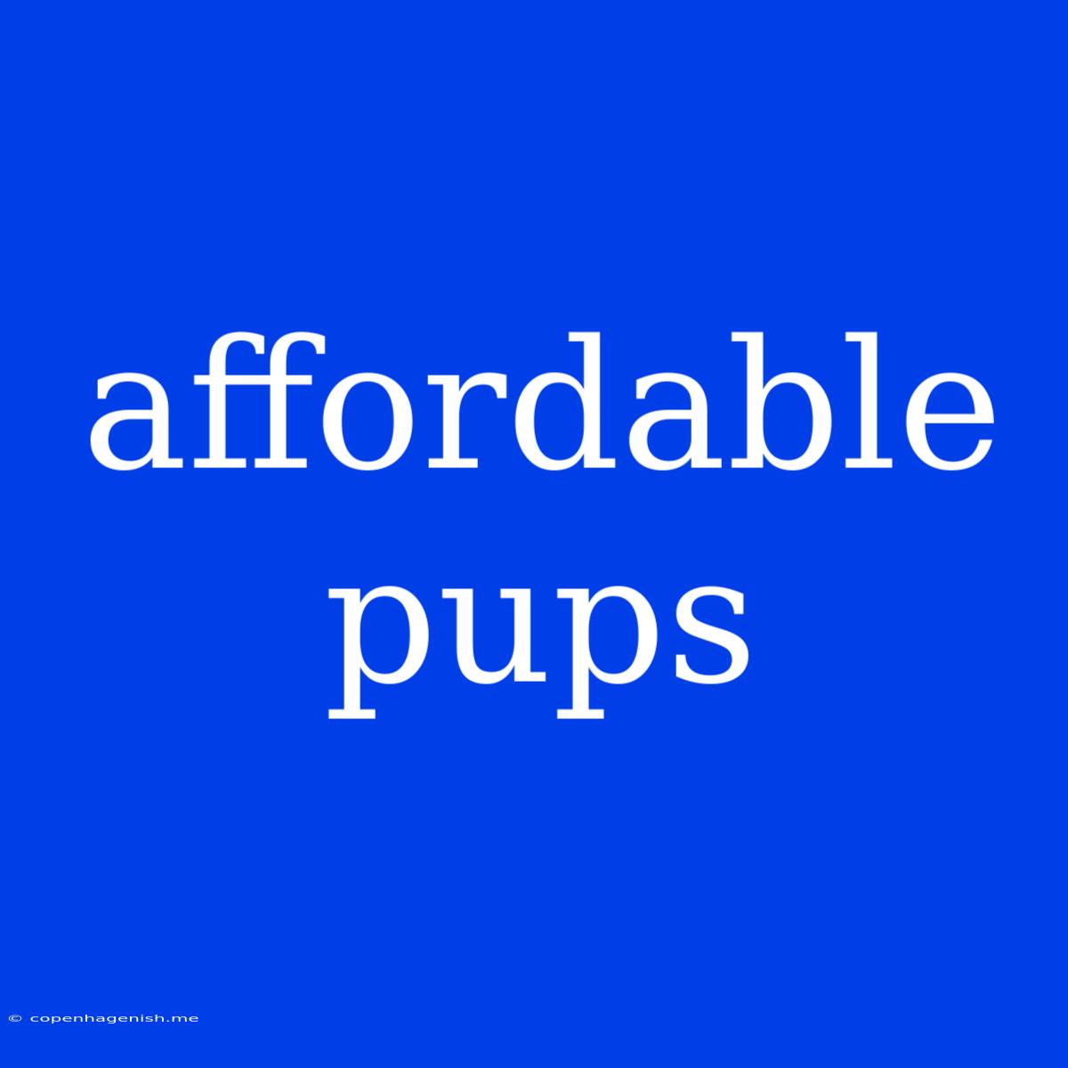 Affordable Pups