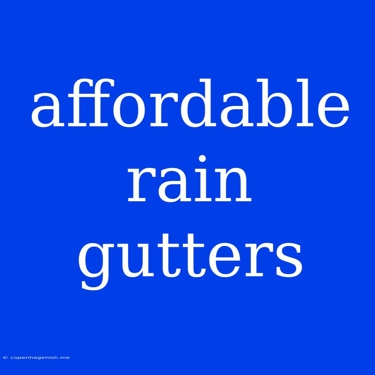 Affordable Rain Gutters