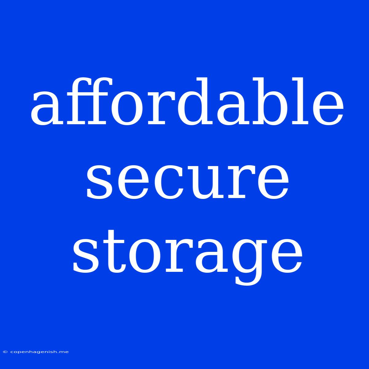 Affordable Secure Storage