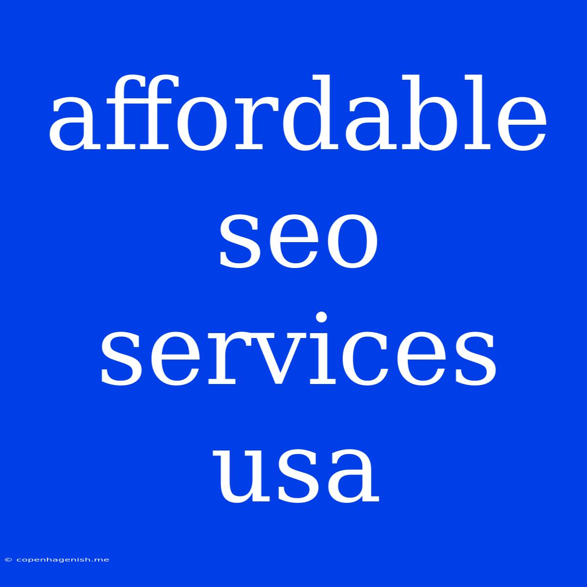 Affordable Seo Services Usa