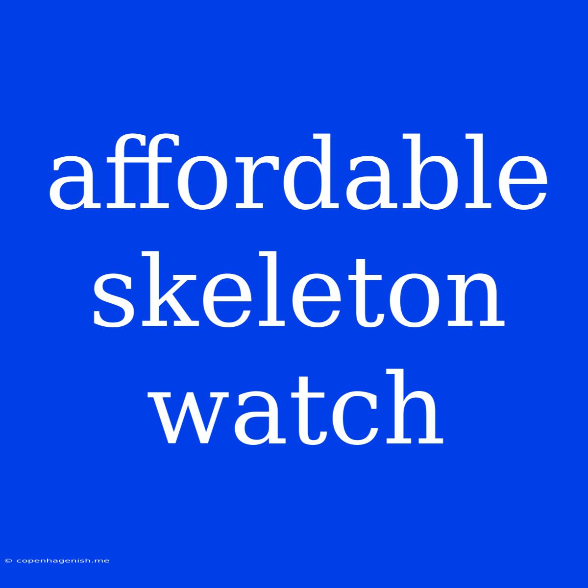 Affordable Skeleton Watch