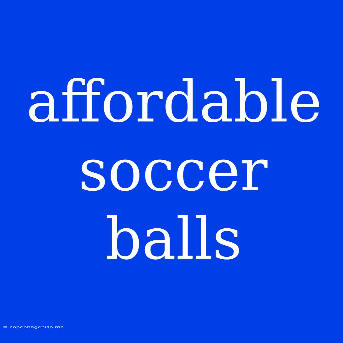 Affordable Soccer Balls