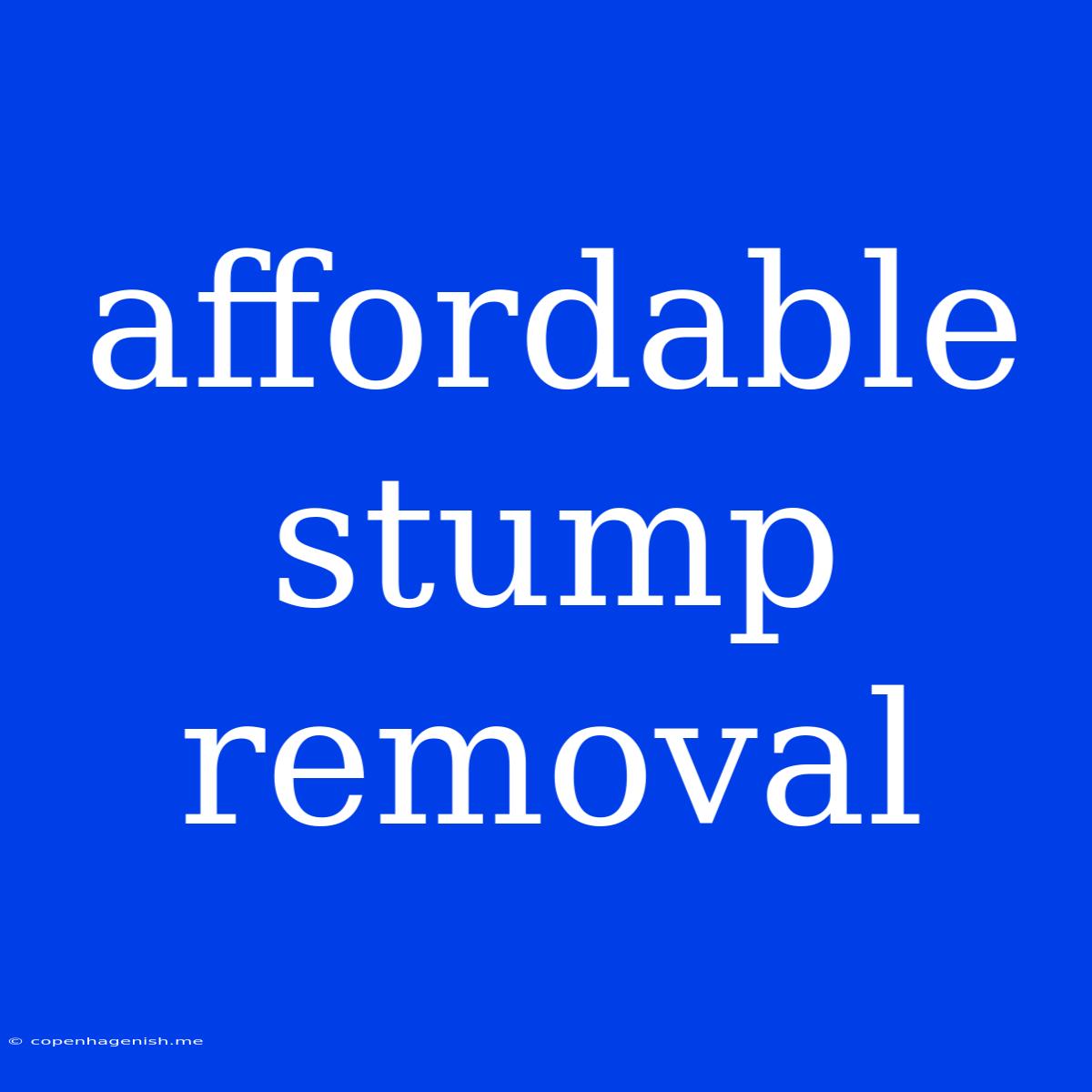 Affordable Stump Removal