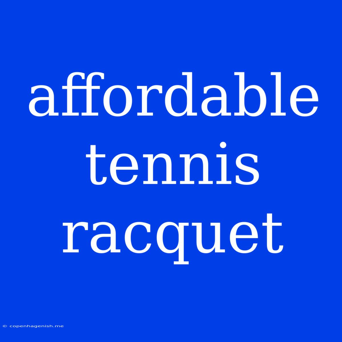 Affordable Tennis Racquet