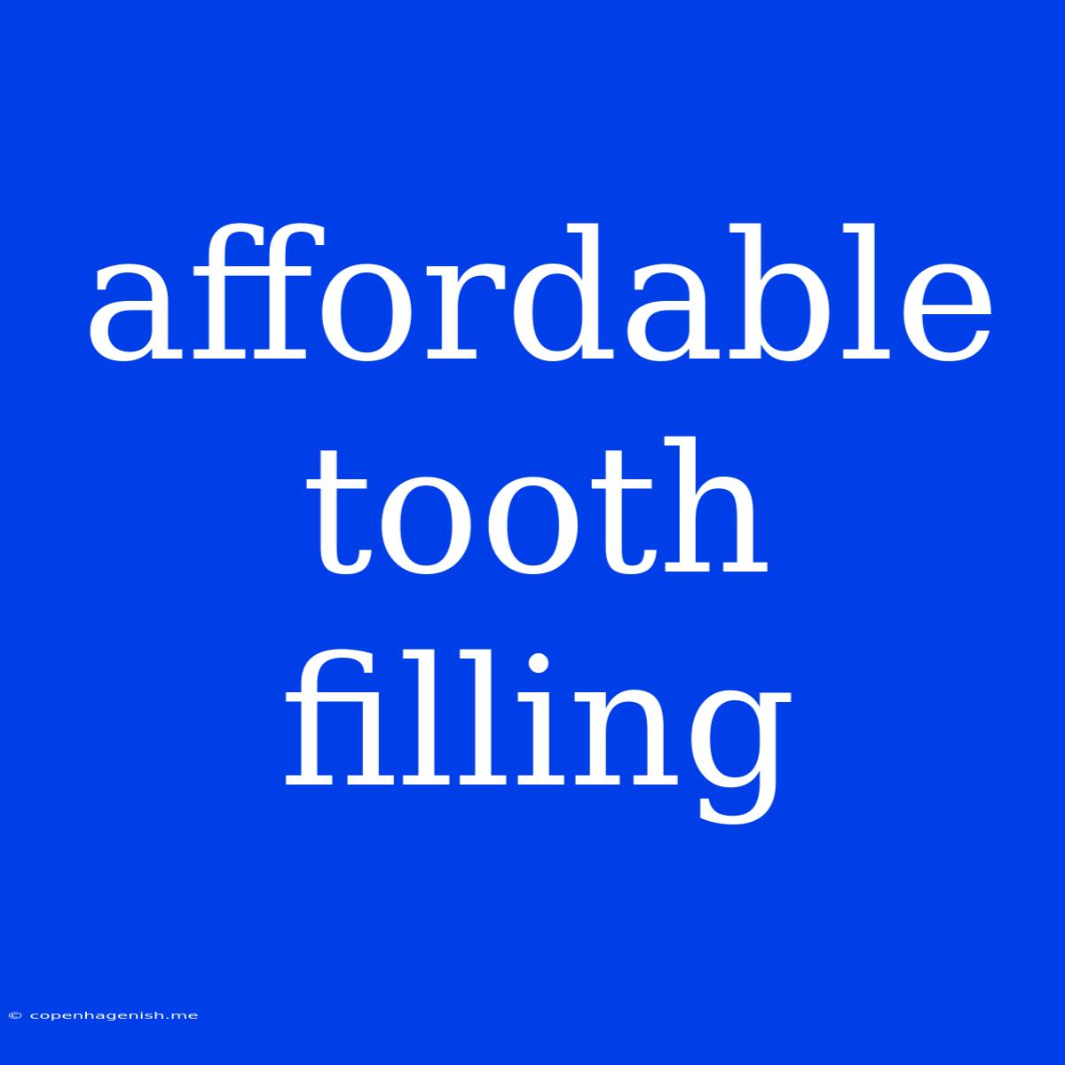 Affordable Tooth Filling