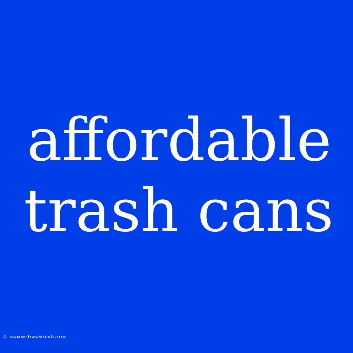 Affordable Trash Cans