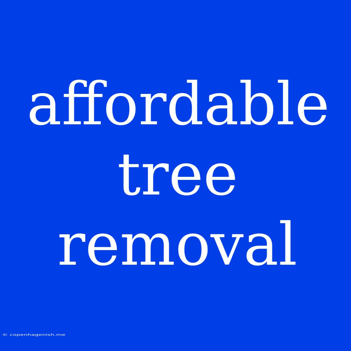 Affordable Tree Removal