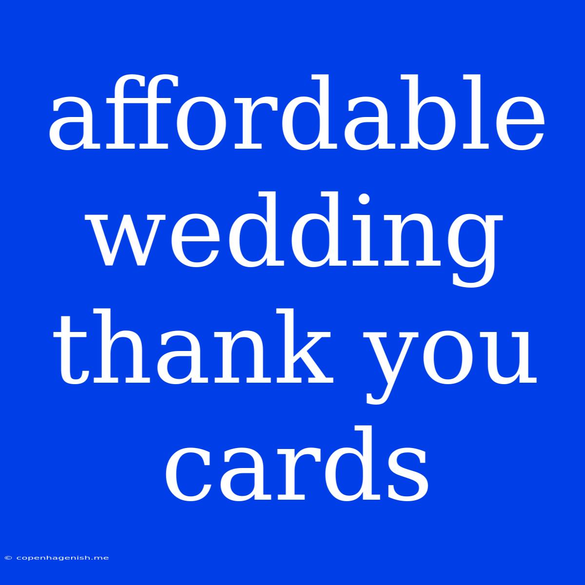 Affordable Wedding Thank You Cards