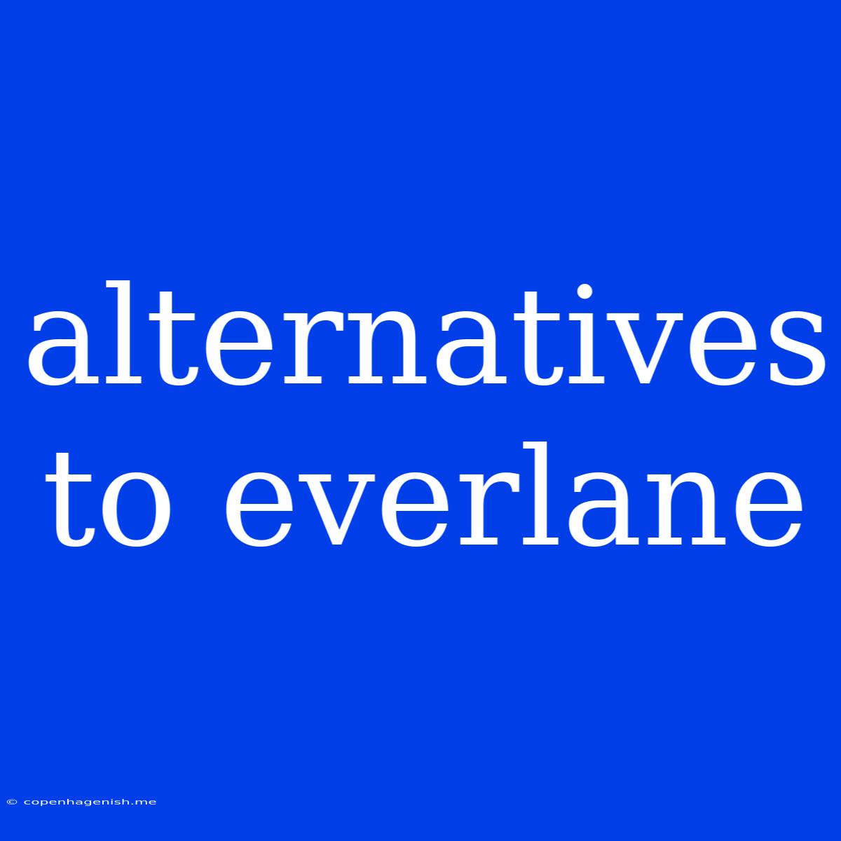 Alternatives To Everlane