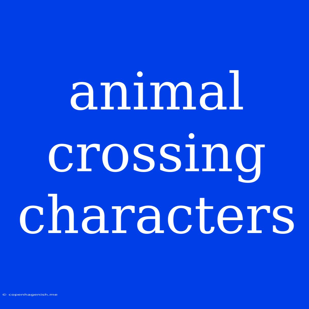 Animal Crossing Characters