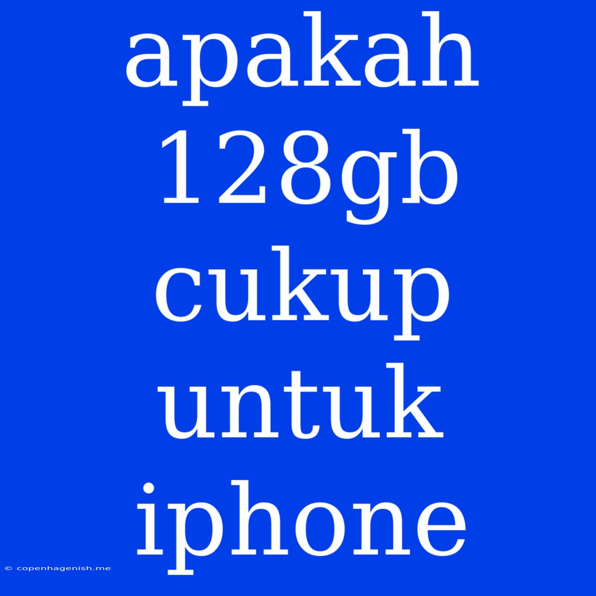 Apakah 128gb Cukup Untuk Iphone