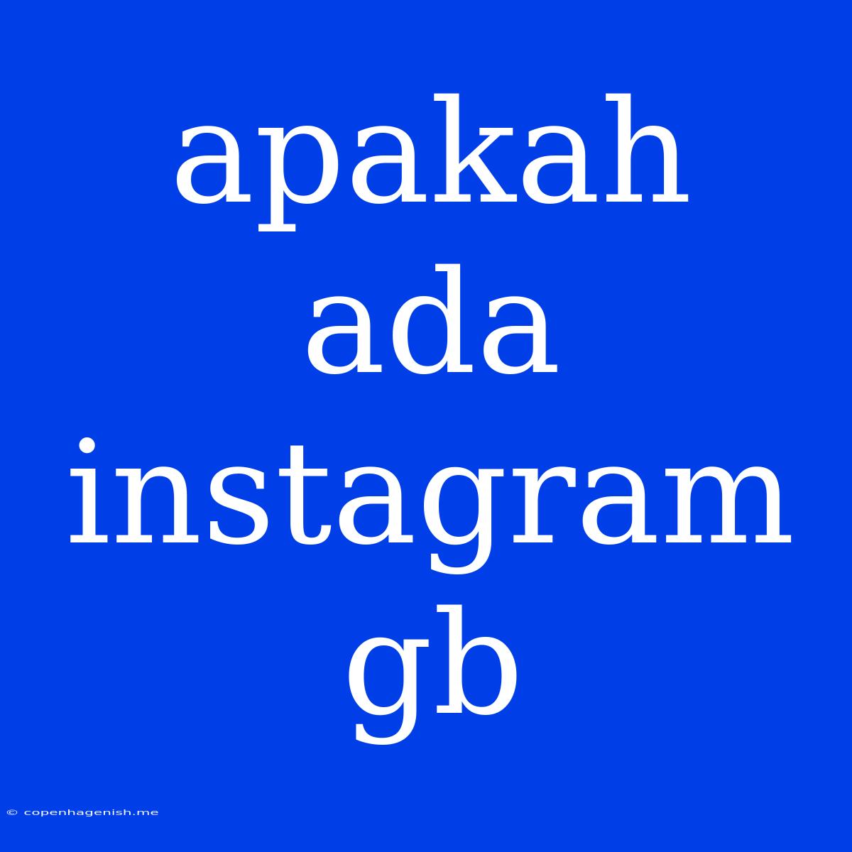 Apakah Ada Instagram Gb