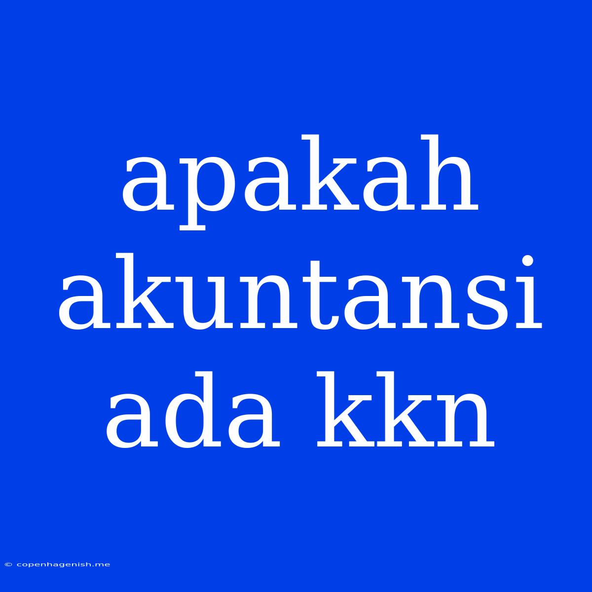 Apakah Akuntansi Ada Kkn