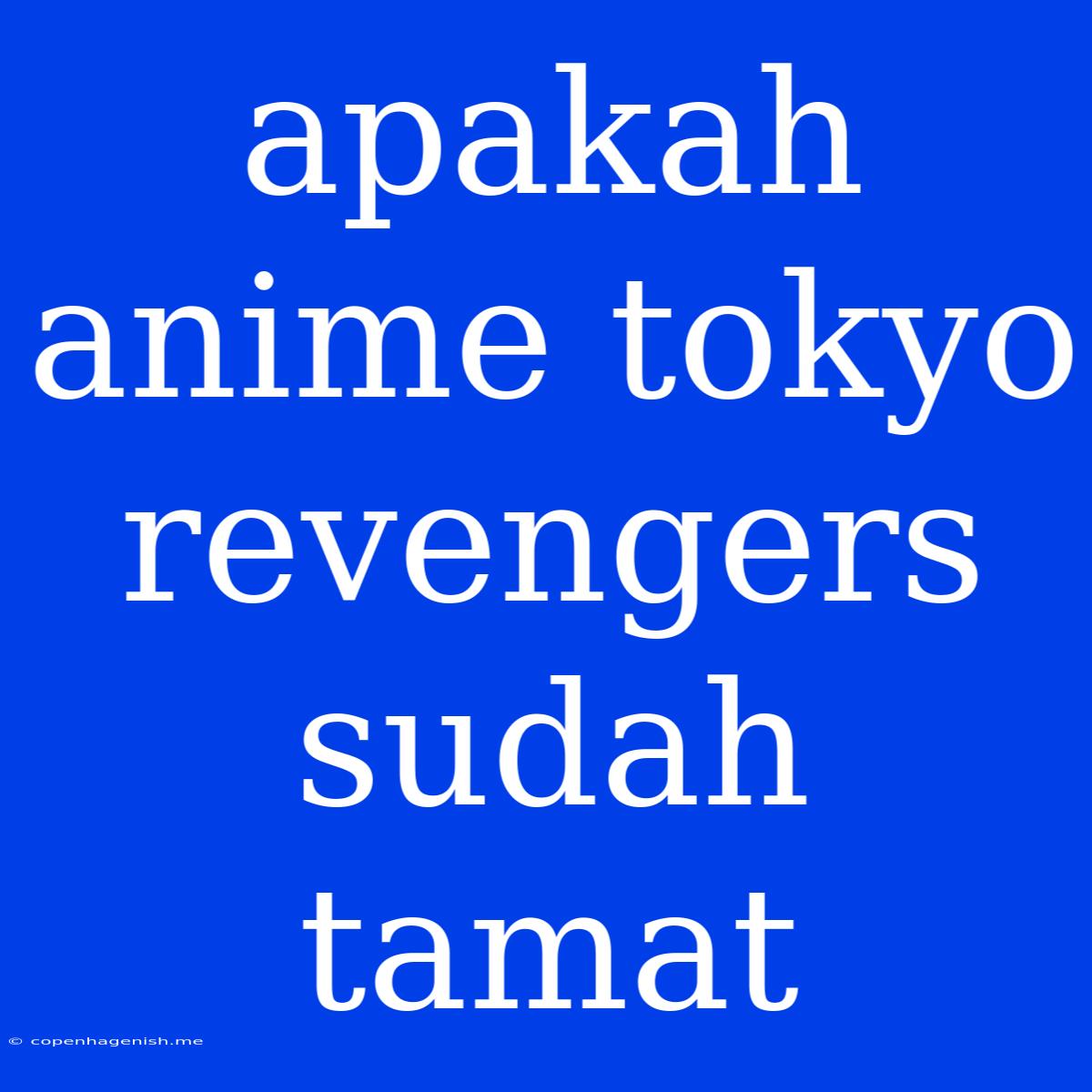 Apakah Anime Tokyo Revengers Sudah Tamat