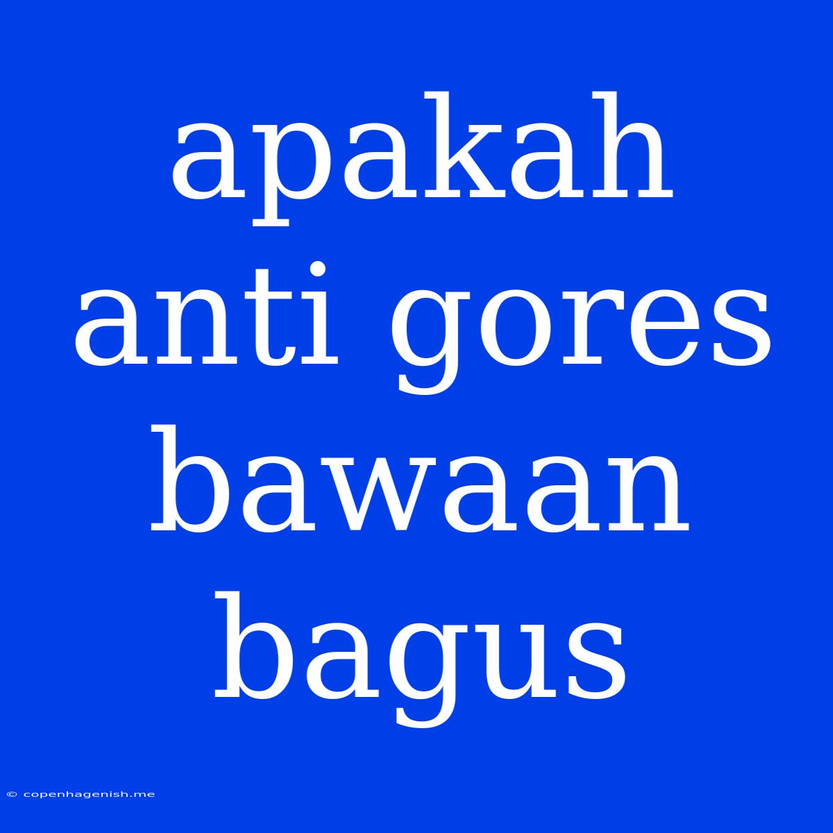 Apakah Anti Gores Bawaan Bagus