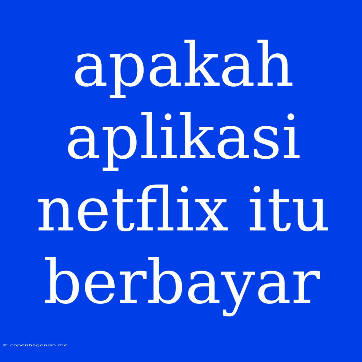 Apakah Aplikasi Netflix Itu Berbayar