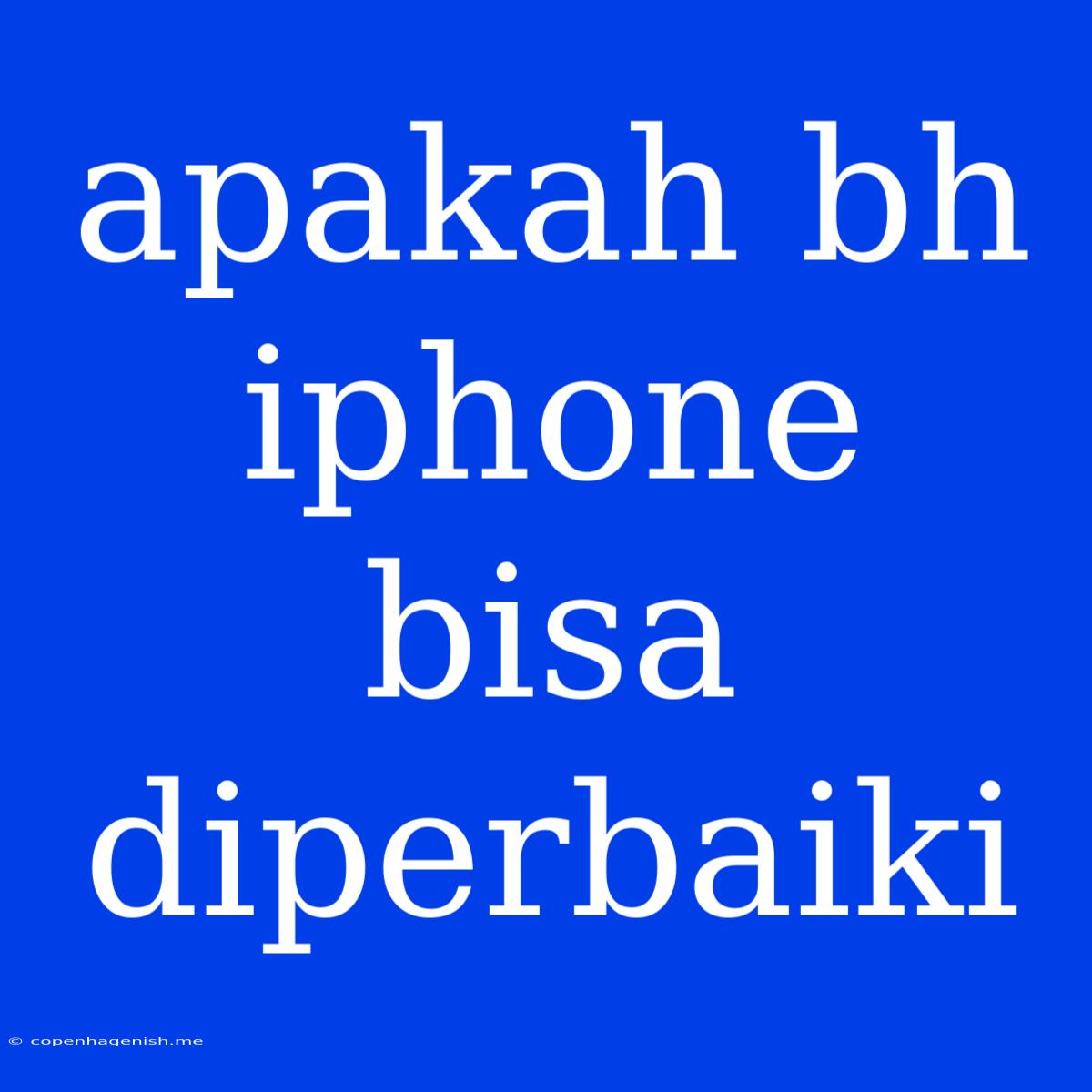 Apakah Bh Iphone Bisa Diperbaiki