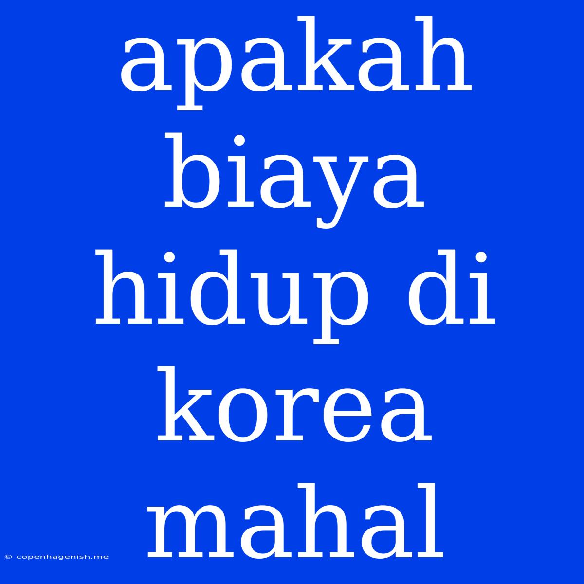 Apakah Biaya Hidup Di Korea Mahal