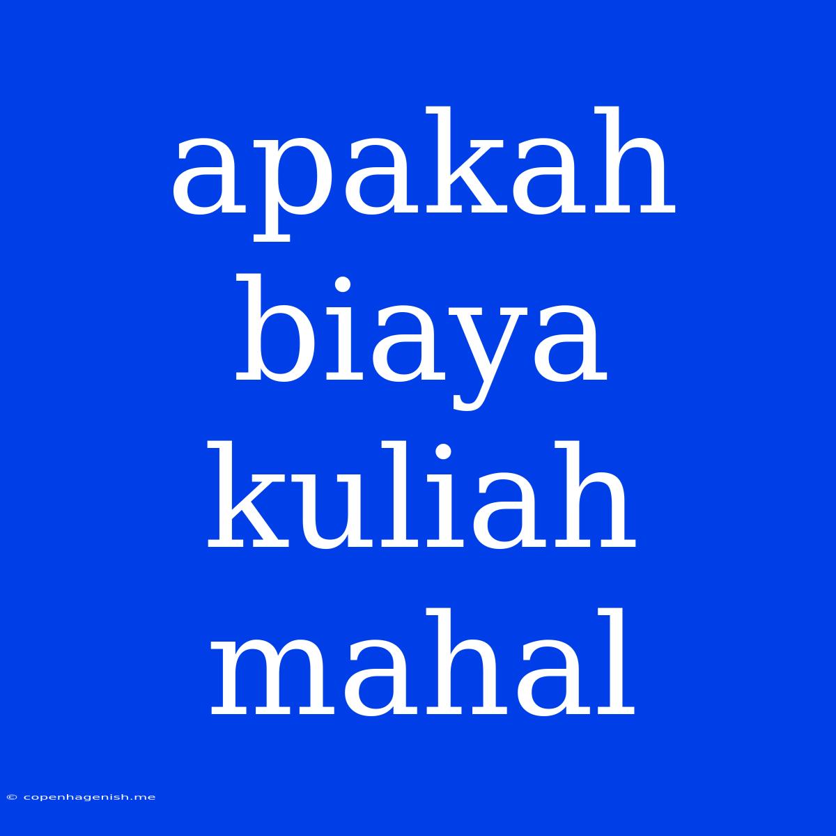 Apakah Biaya Kuliah Mahal