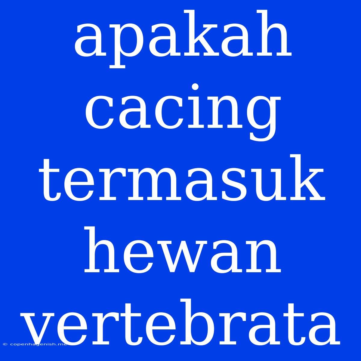 Apakah Cacing Termasuk Hewan Vertebrata