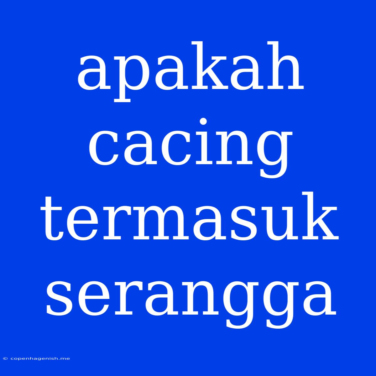 Apakah Cacing Termasuk Serangga