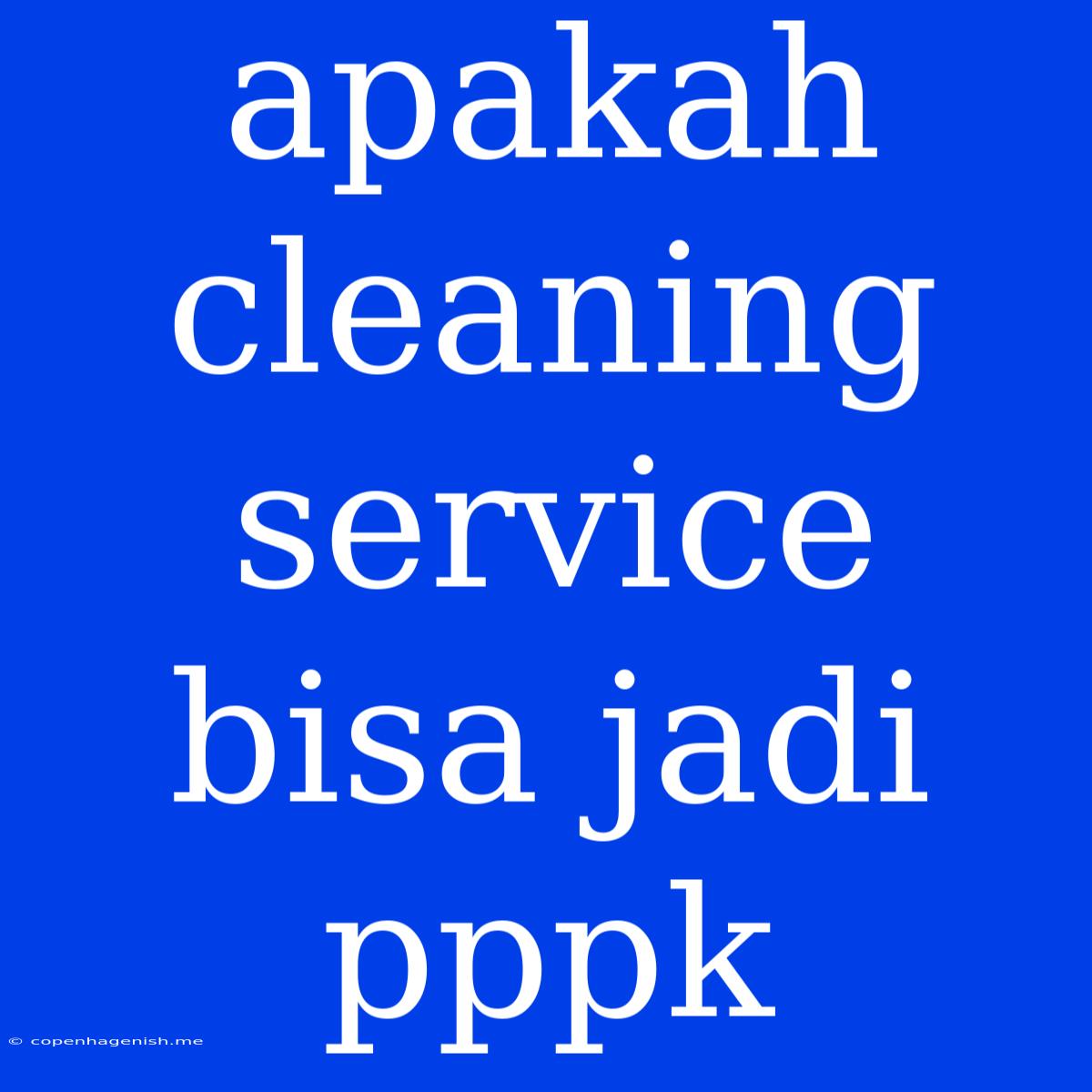 Apakah Cleaning Service Bisa Jadi Pppk