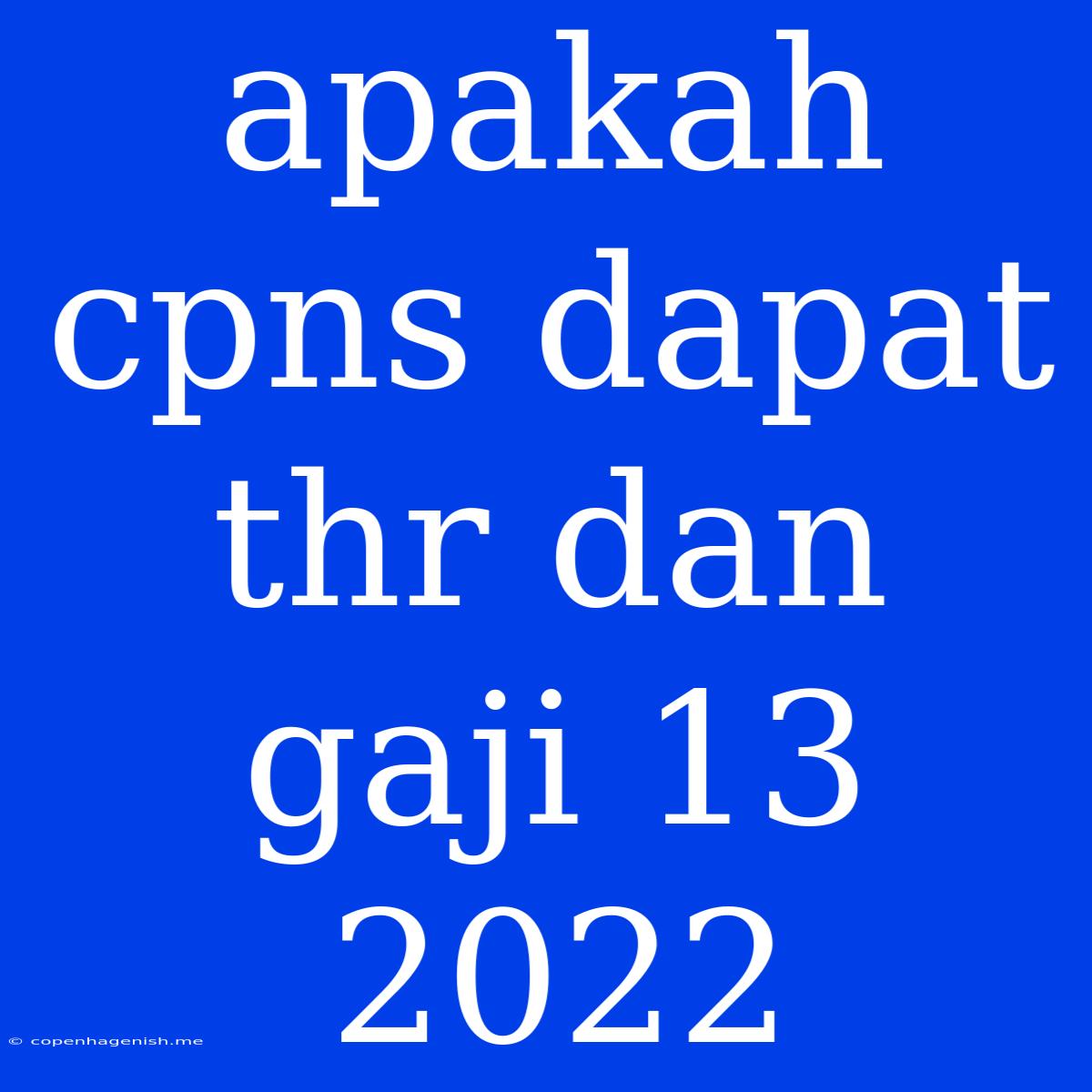 Apakah Cpns Dapat Thr Dan Gaji 13 2022