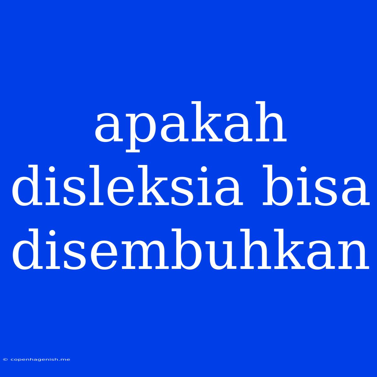 Apakah Disleksia Bisa Disembuhkan