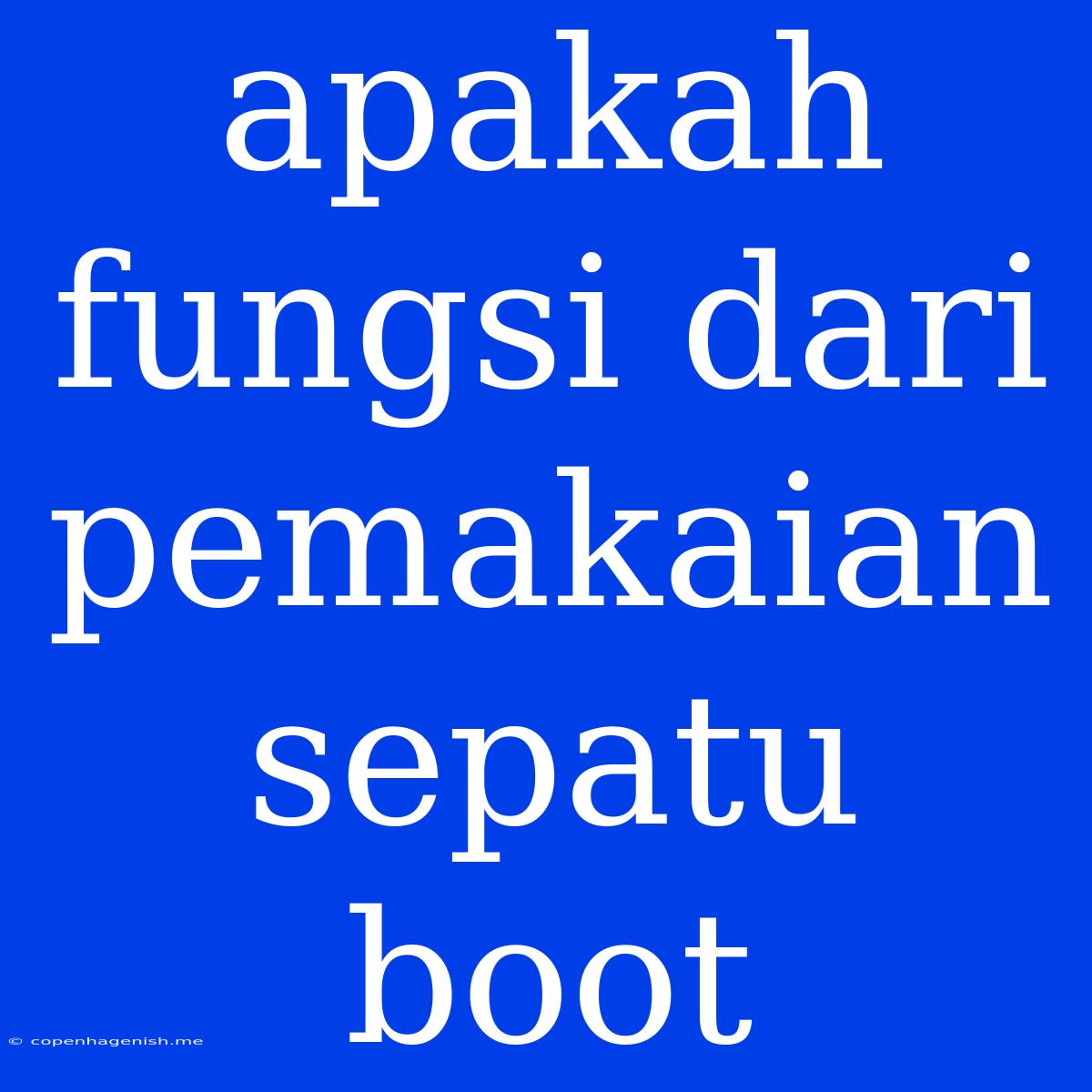 Apakah Fungsi Dari Pemakaian Sepatu Boot