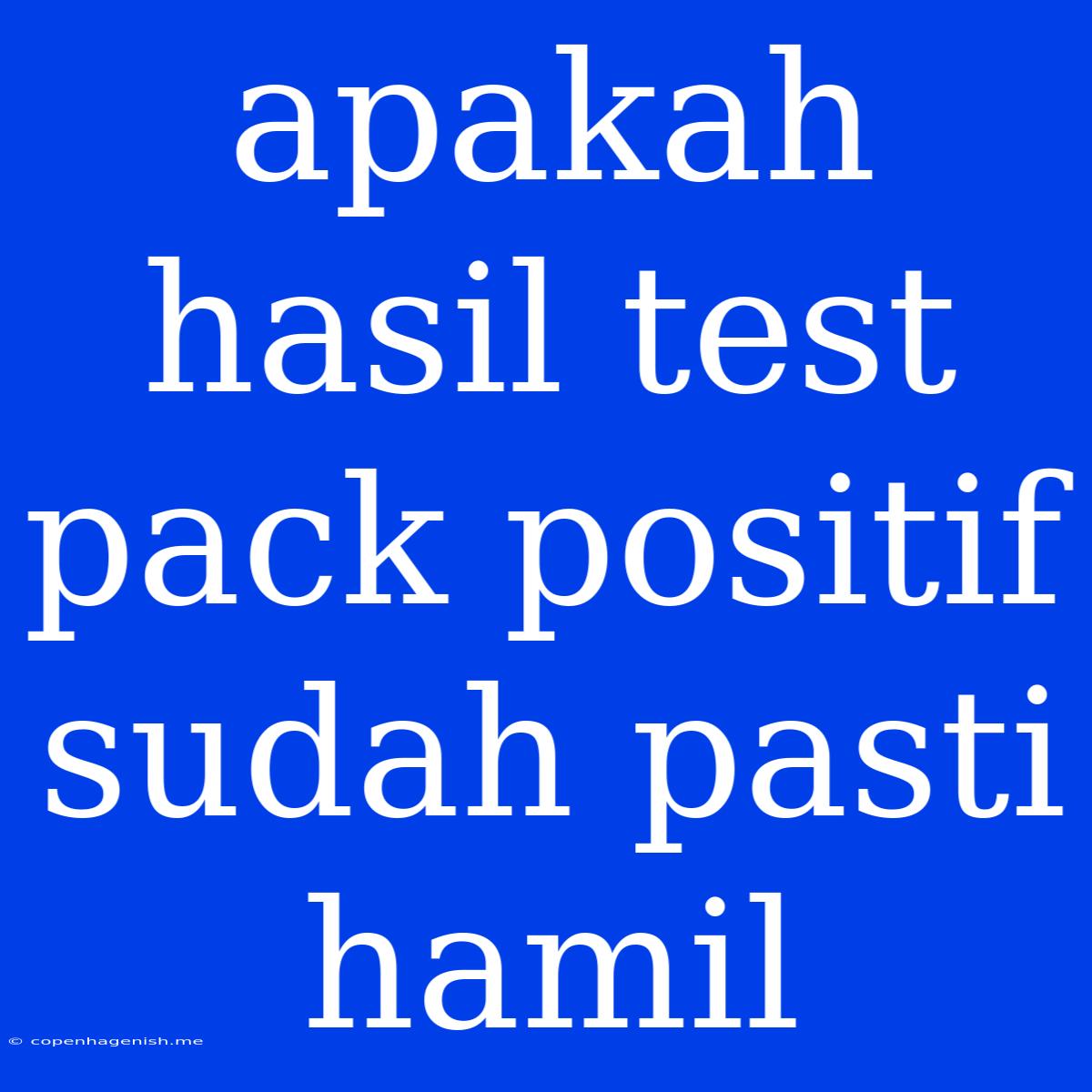 Apakah Hasil Test Pack Positif Sudah Pasti Hamil