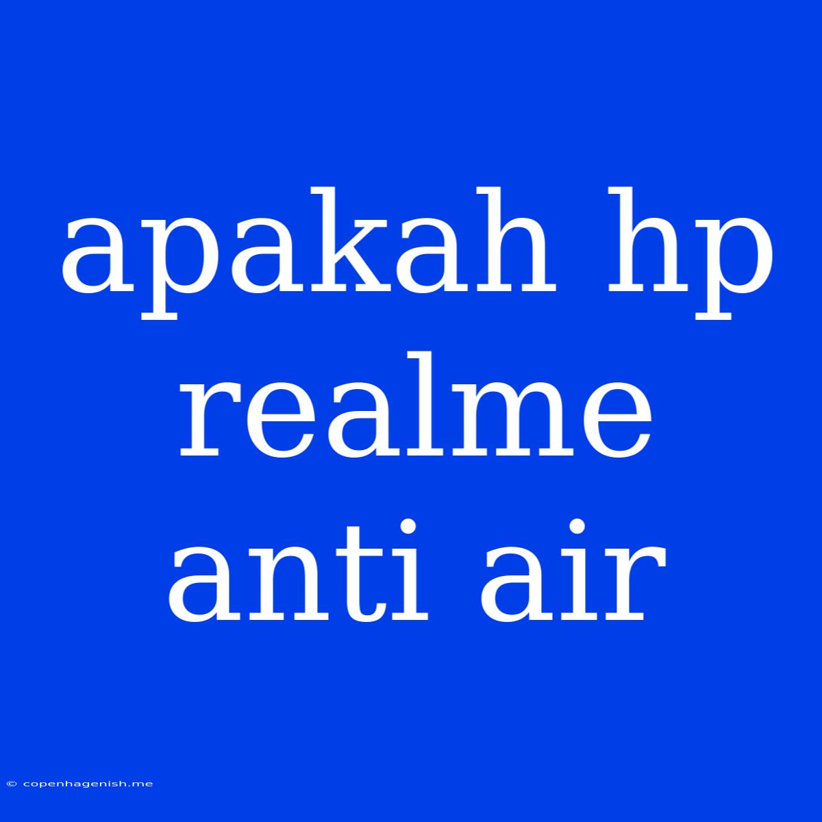 Apakah Hp Realme Anti Air