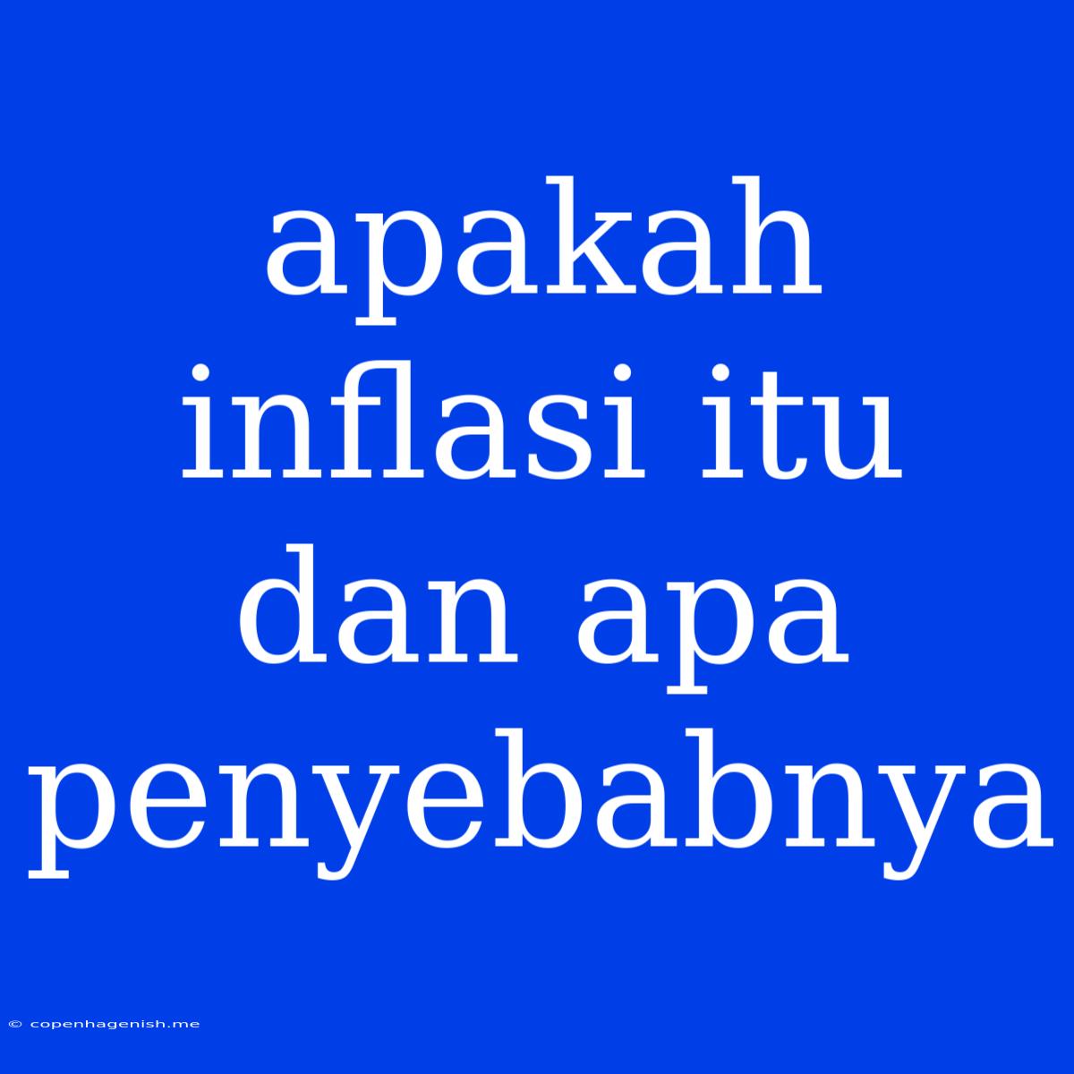 Apakah Inflasi Itu Dan Apa Penyebabnya