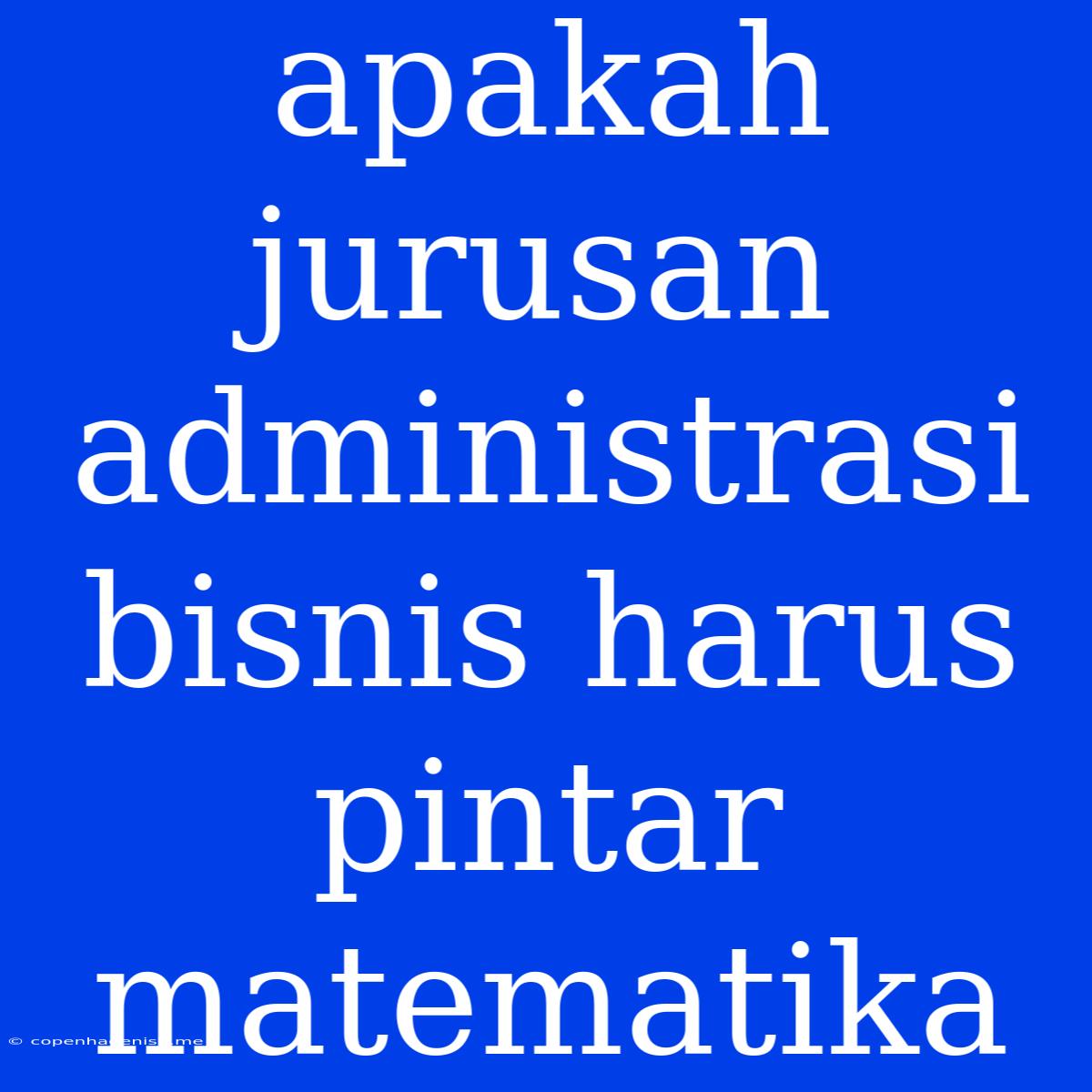 Apakah Jurusan Administrasi Bisnis Harus Pintar Matematika