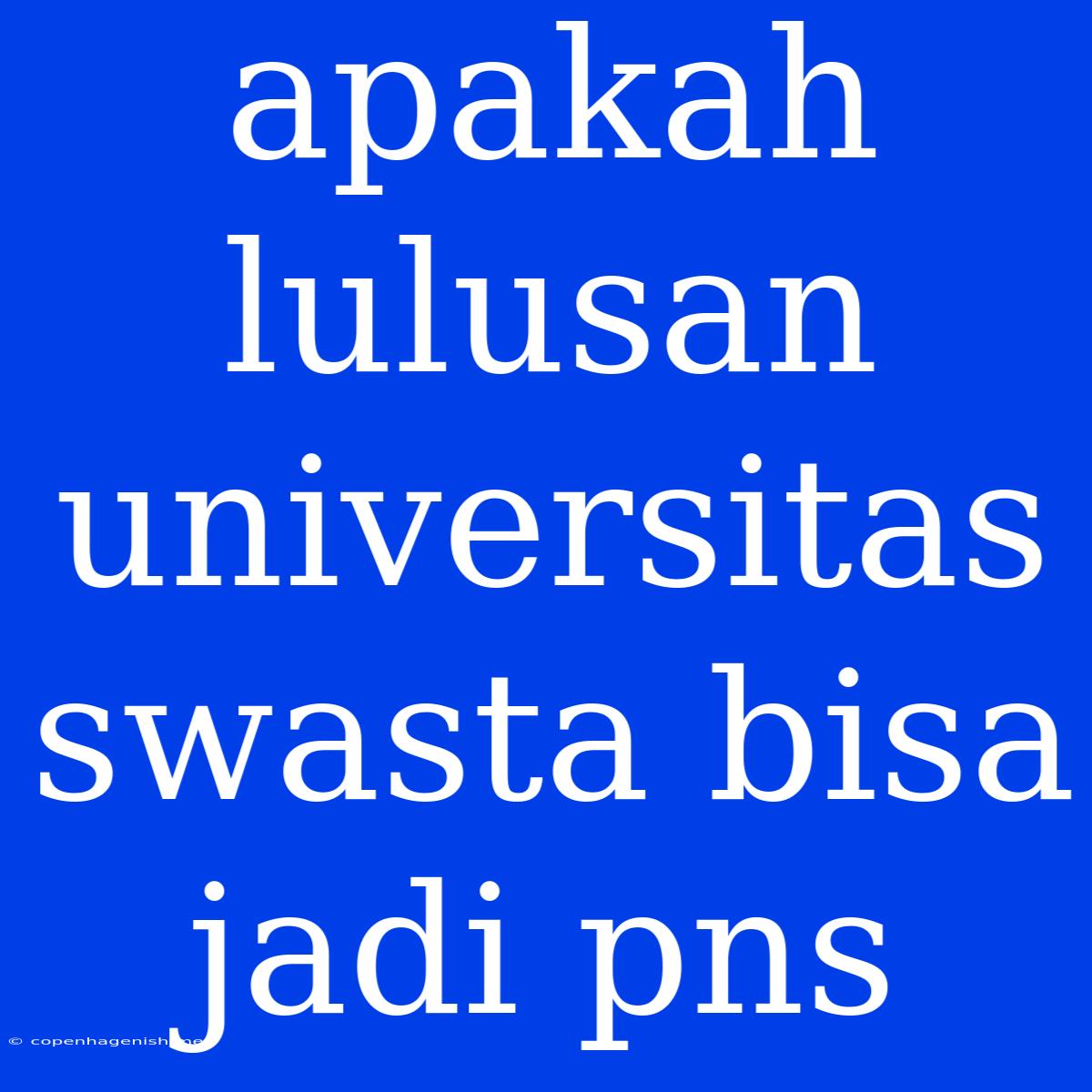 Apakah Lulusan Universitas Swasta Bisa Jadi Pns