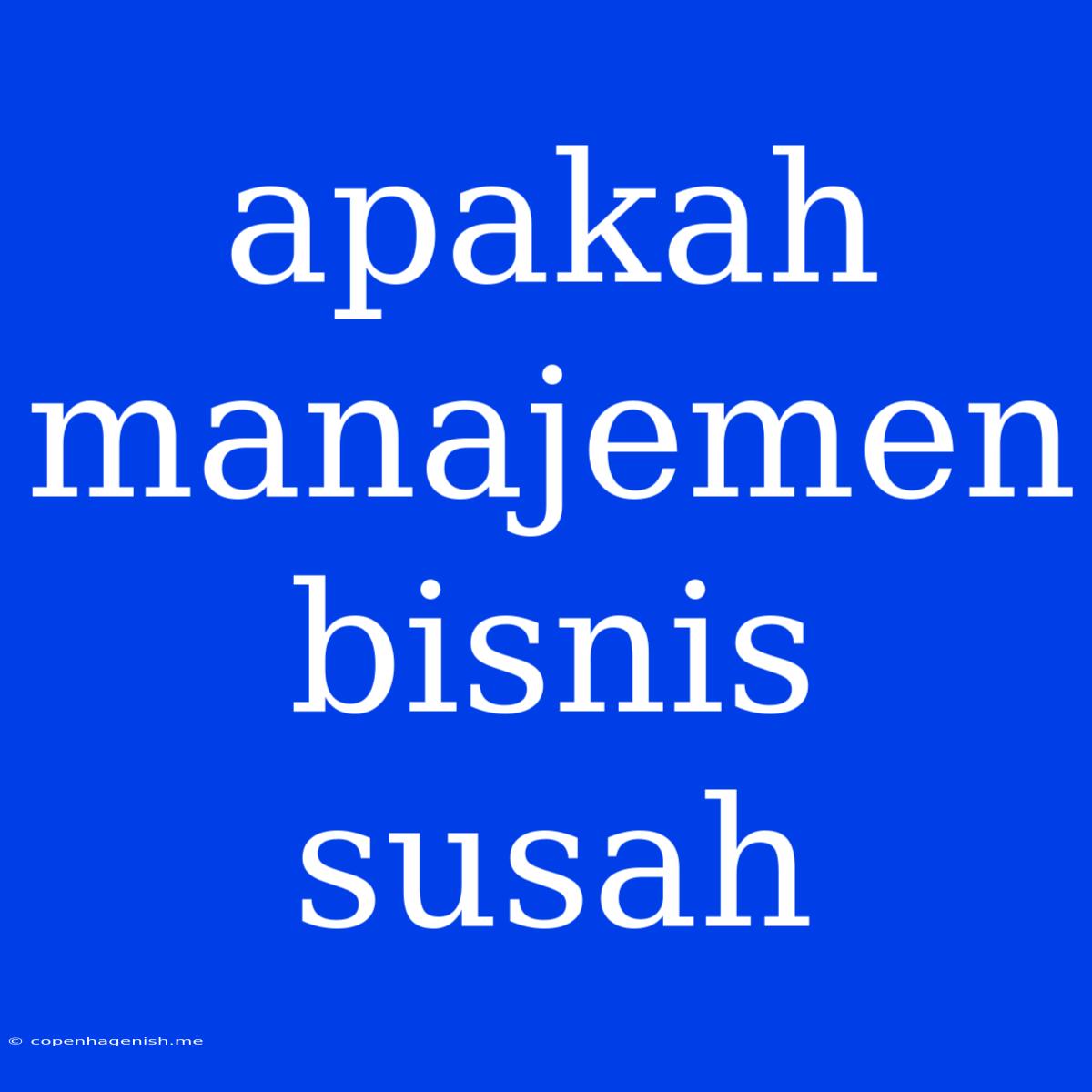 Apakah Manajemen Bisnis Susah