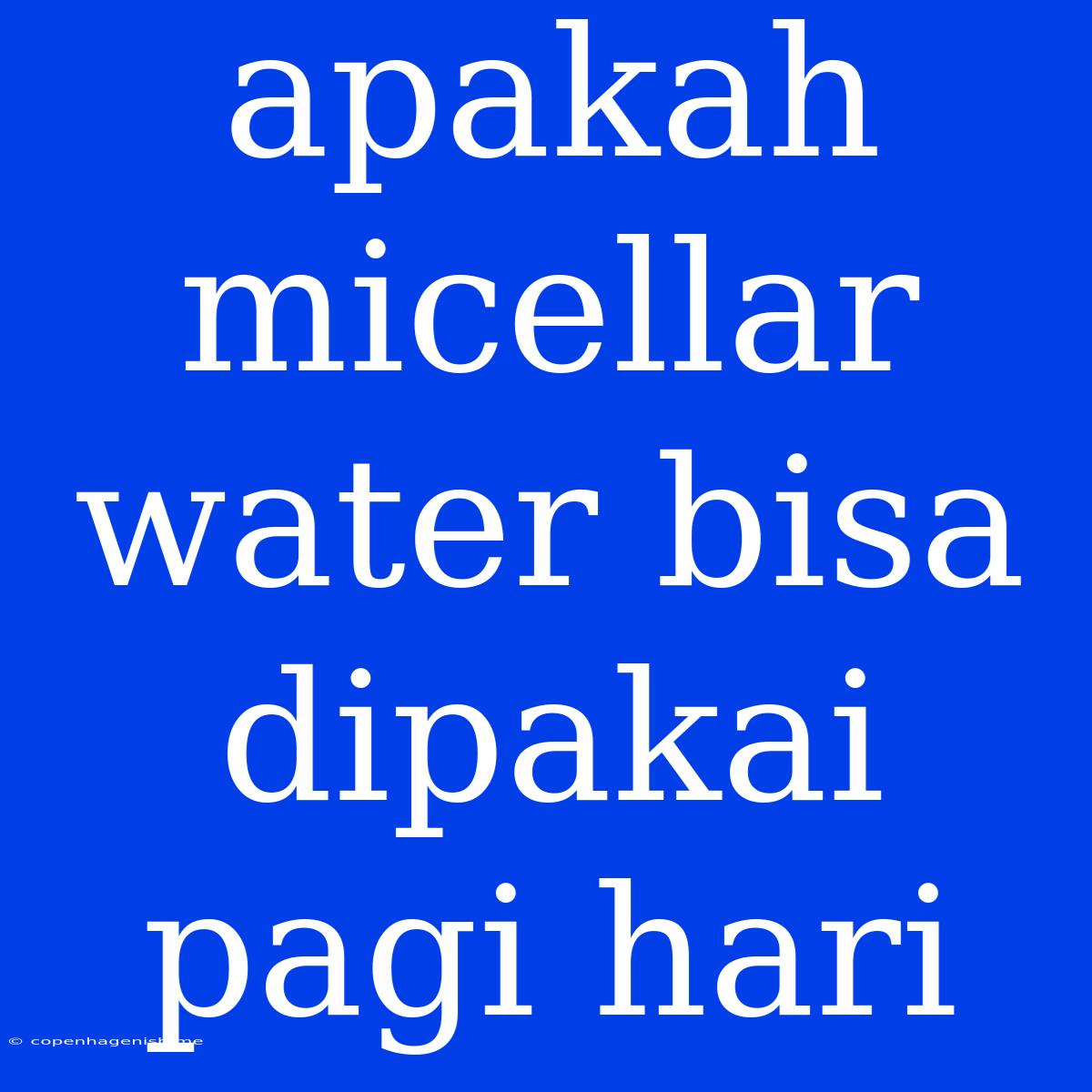 Apakah Micellar Water Bisa Dipakai Pagi Hari