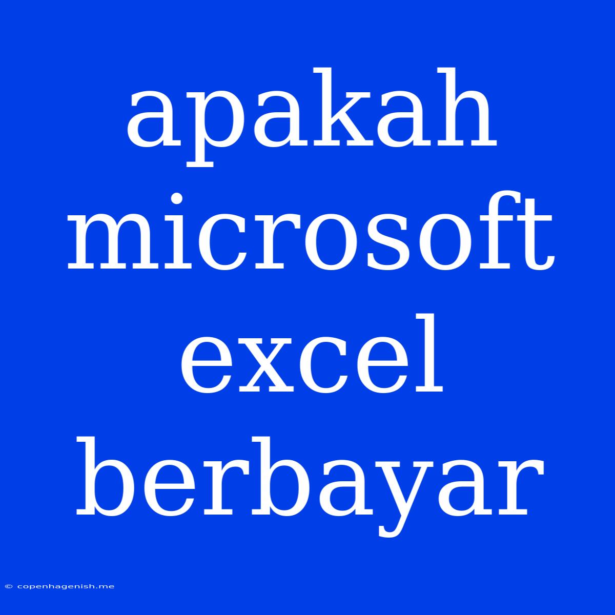 Apakah Microsoft Excel Berbayar