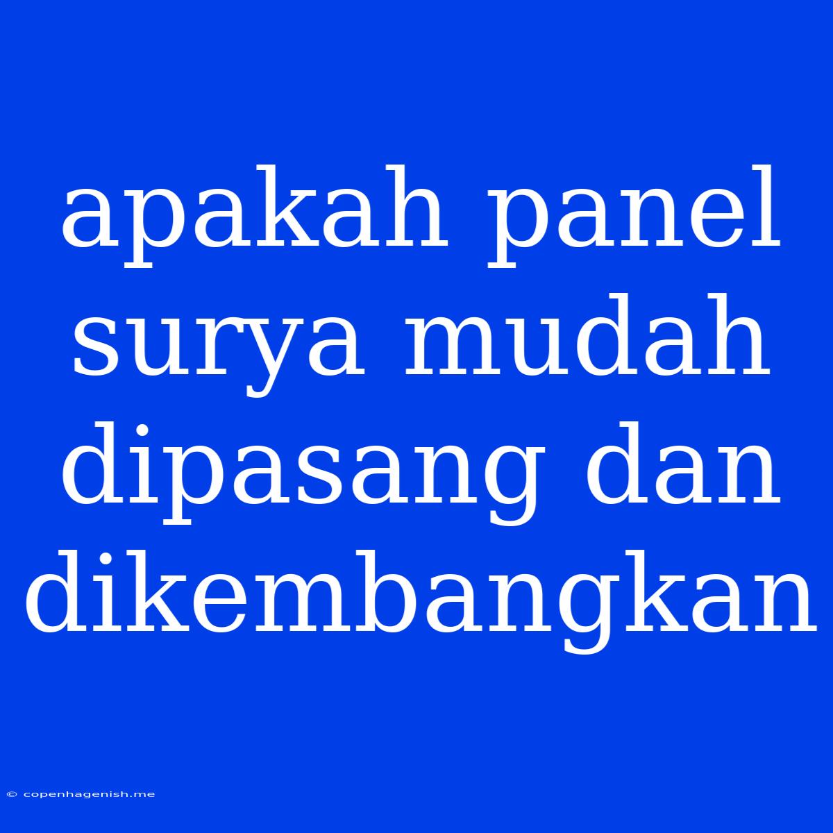 Apakah Panel Surya Mudah Dipasang Dan Dikembangkan