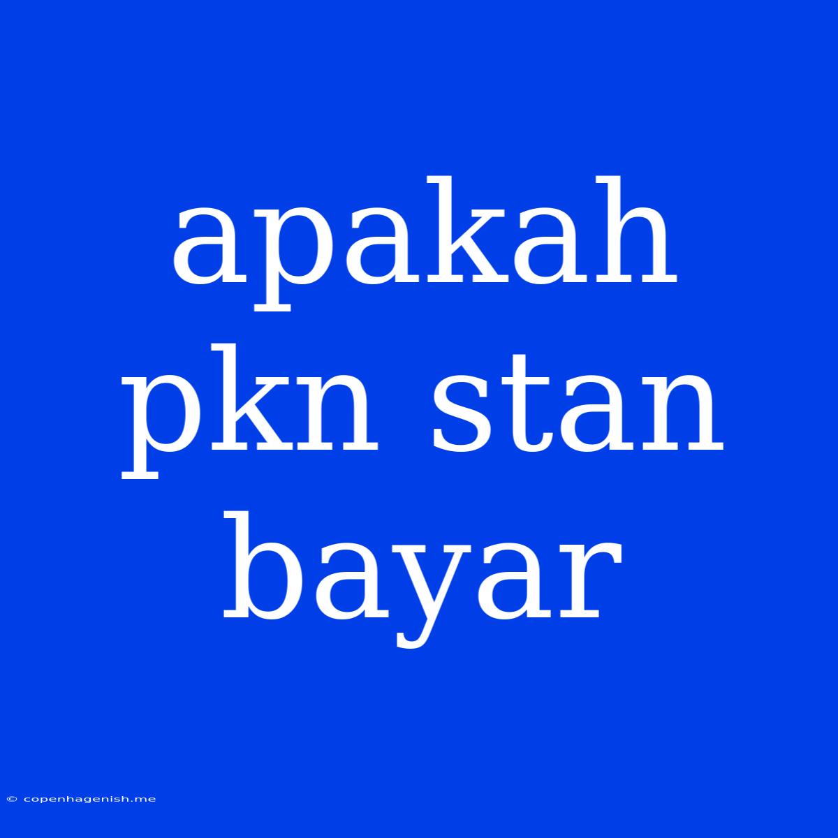 Apakah Pkn Stan Bayar