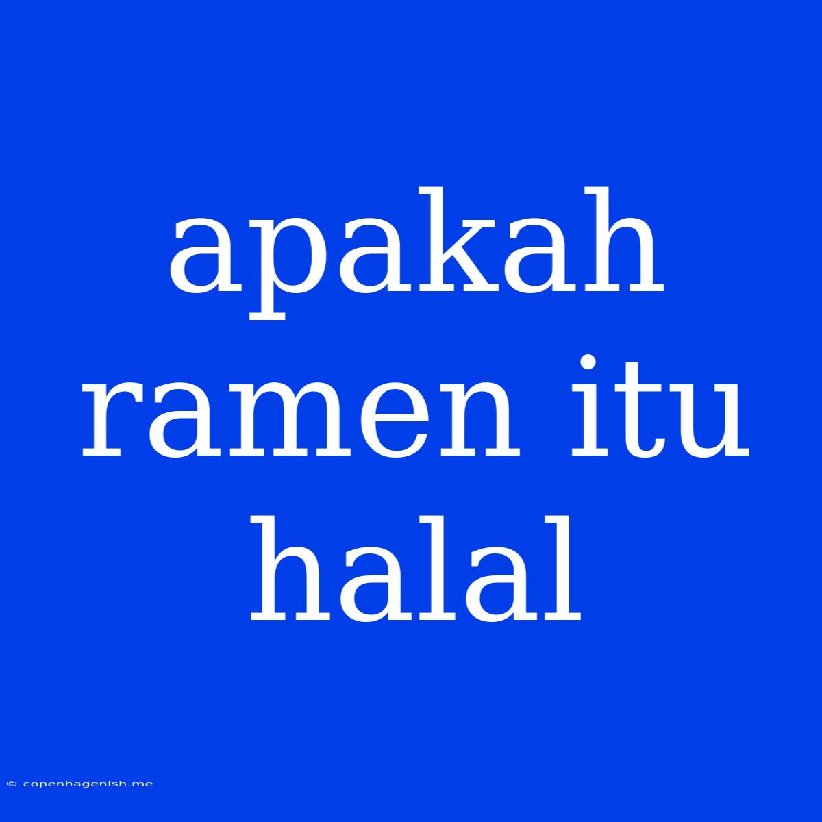 Apakah Ramen Itu Halal