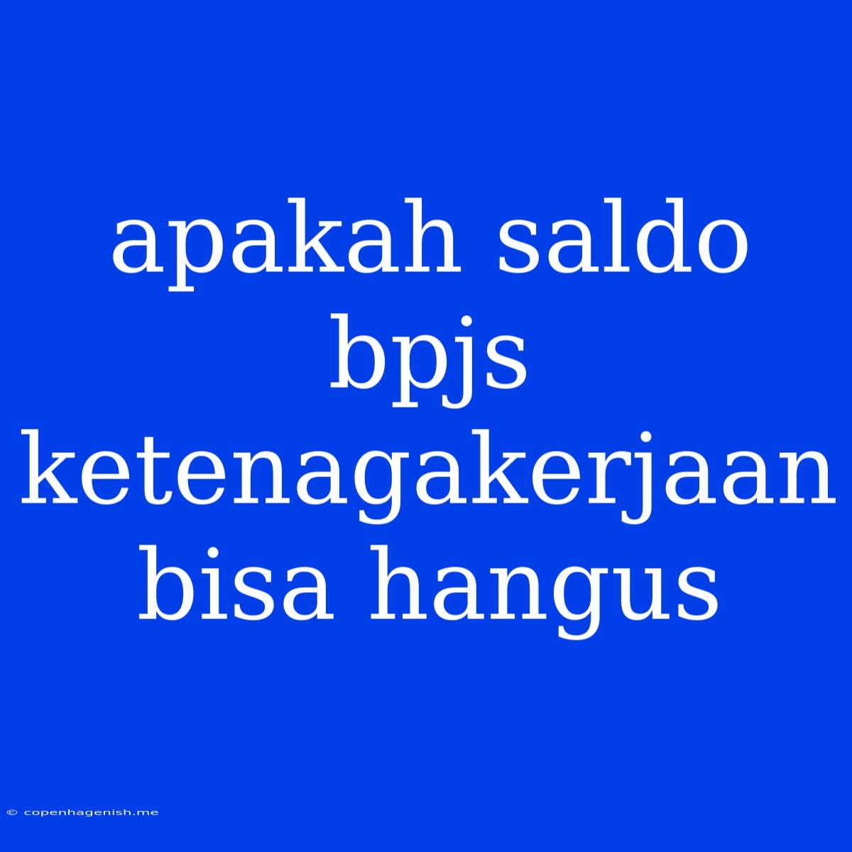 Apakah Saldo Bpjs Ketenagakerjaan Bisa Hangus