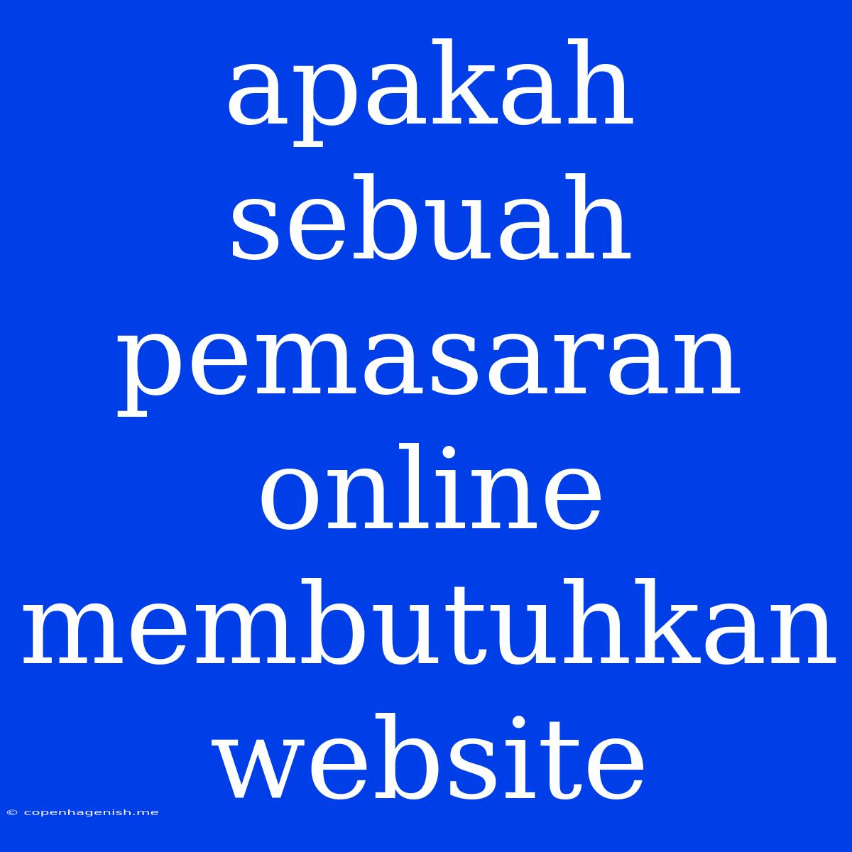 Apakah Sebuah Pemasaran Online Membutuhkan Website