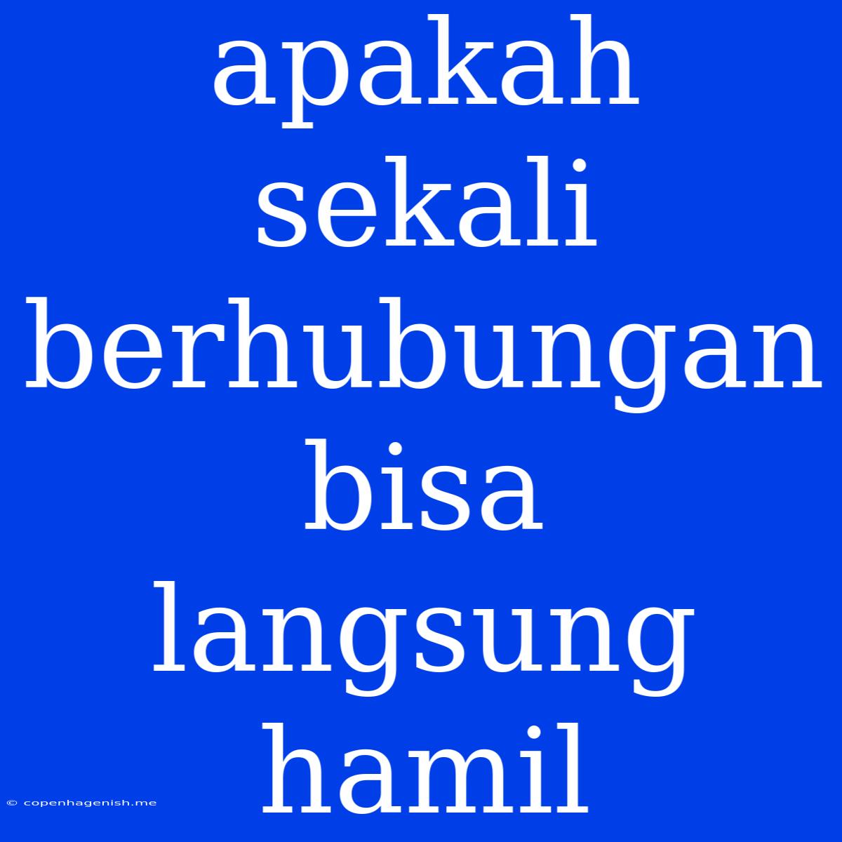 Apakah Sekali Berhubungan Bisa Langsung Hamil