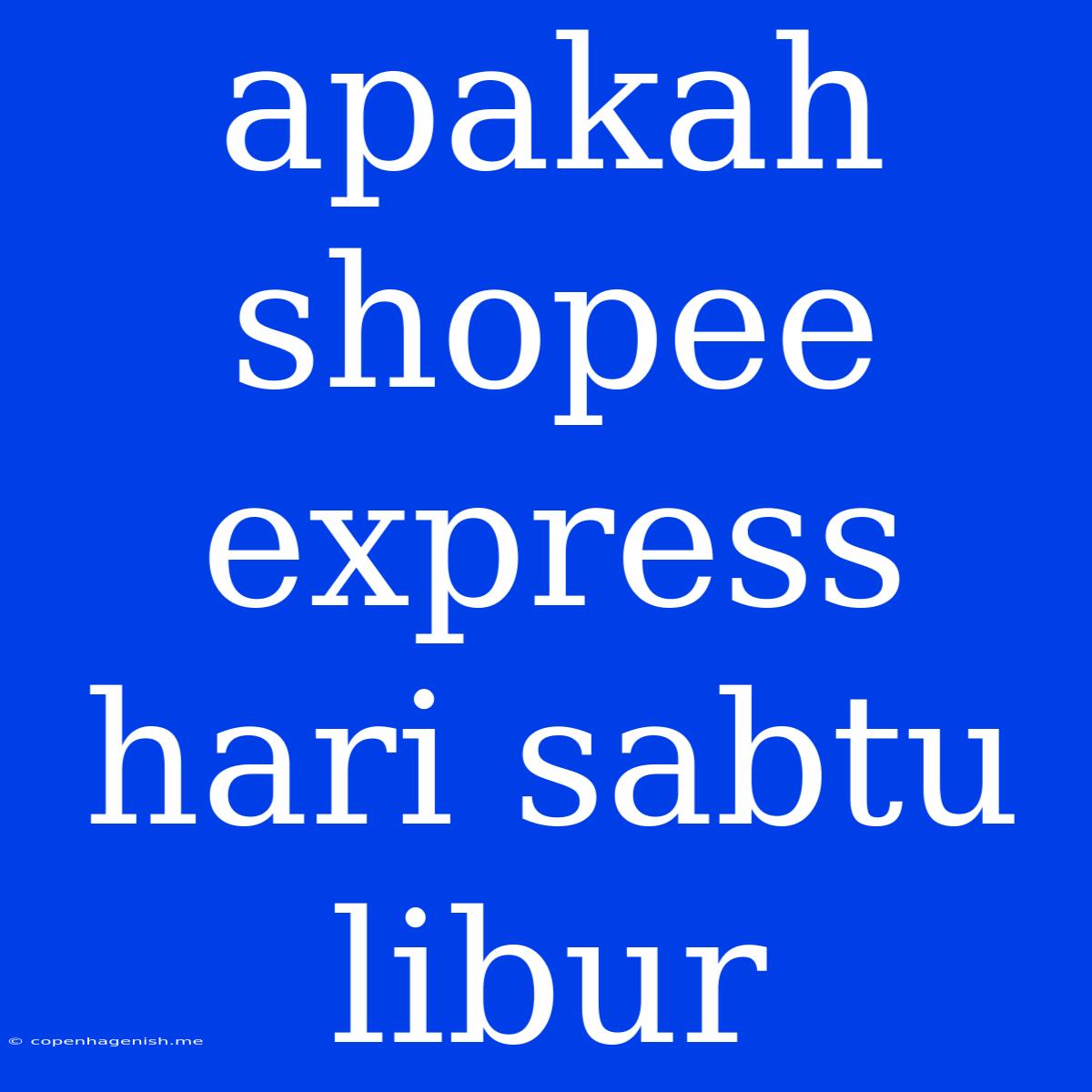 Apakah Shopee Express Hari Sabtu Libur