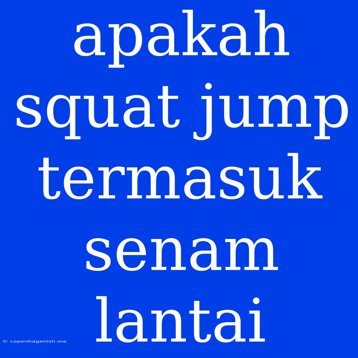 Apakah Squat Jump Termasuk Senam Lantai