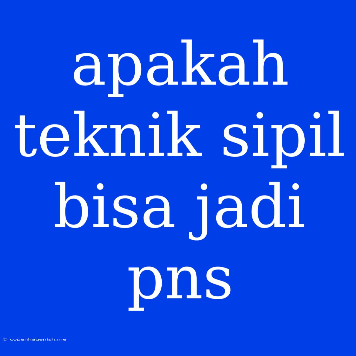 Apakah Teknik Sipil Bisa Jadi Pns