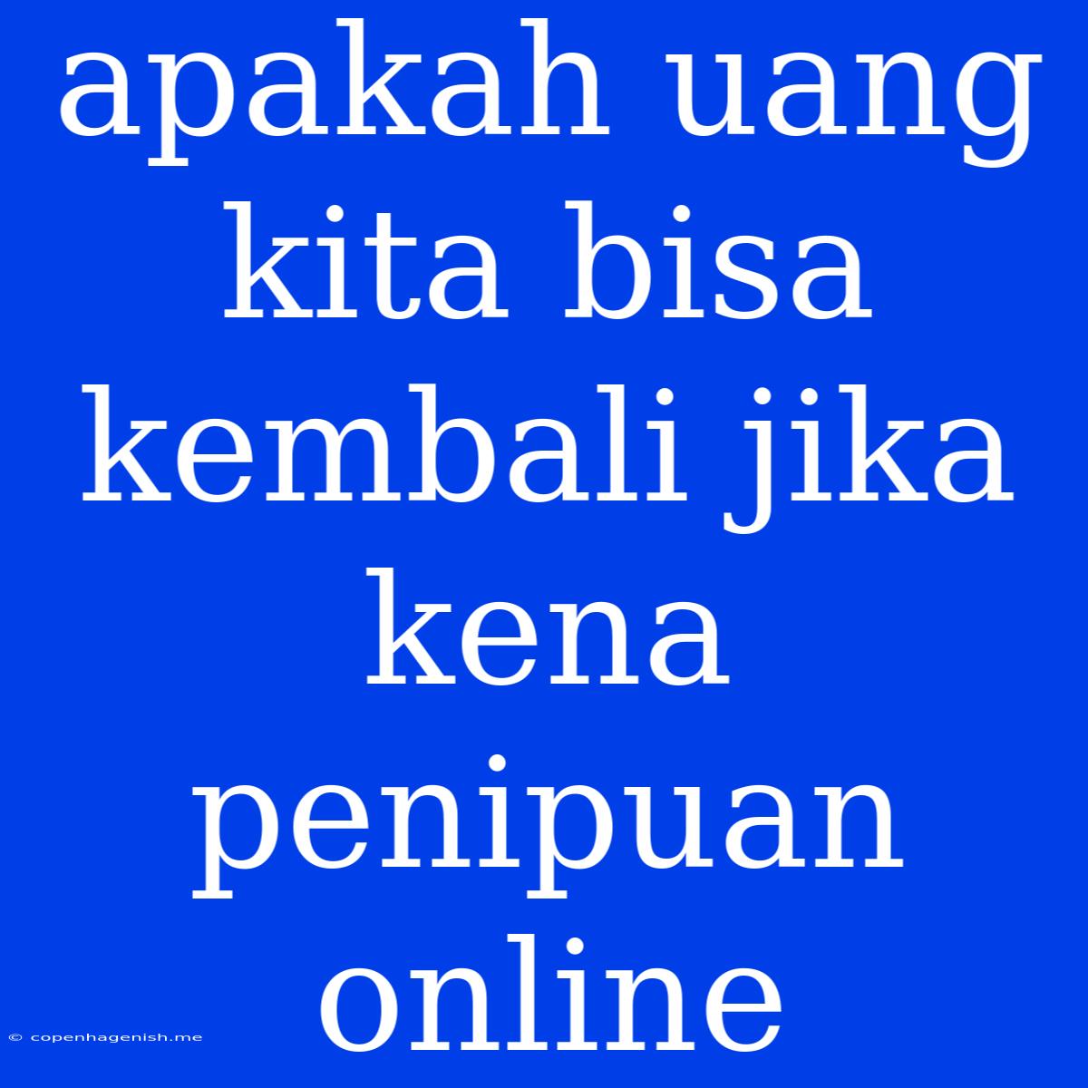 Apakah Uang Kita Bisa Kembali Jika Kena Penipuan Online