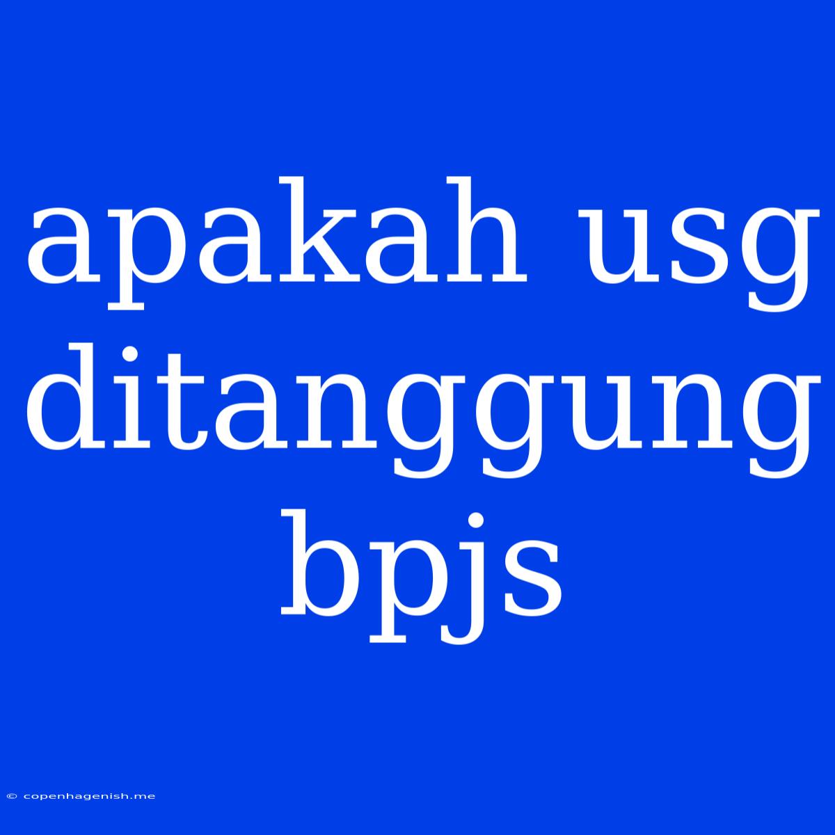 Apakah Usg Ditanggung Bpjs